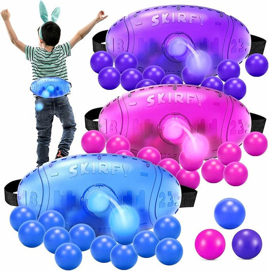 Skirfy Outdoor Party Games for Kids Adults, Translucent 3 Pack Shaking Ball Toy with 60 Balls