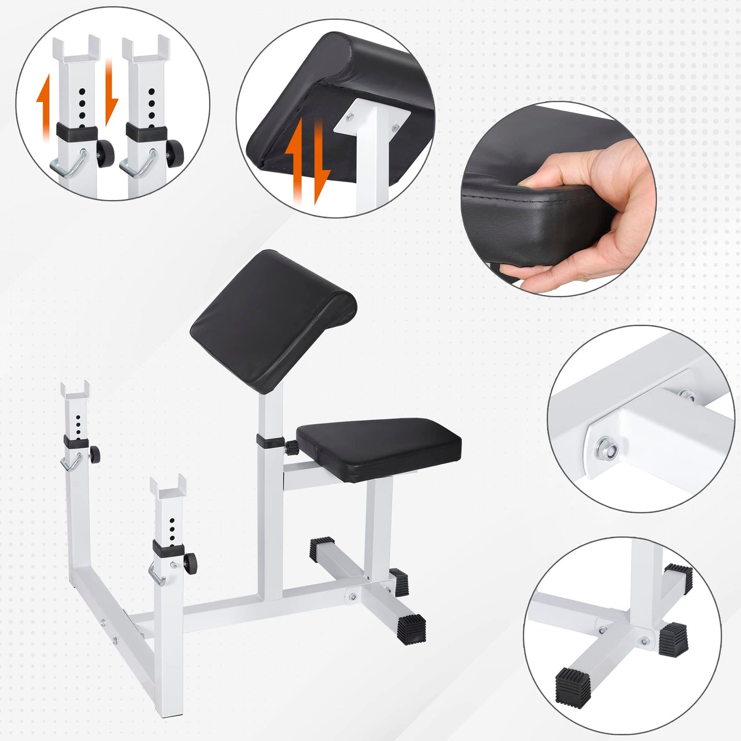 ANT MARCH Preacher Curl Weight Bench, Strength Training Max load 450LBS