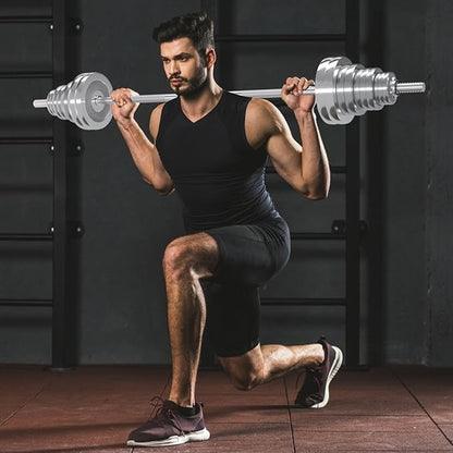 VIVITORY Fitness Dumbbells Set, Adjustable Weight Sets up to 11/22/44/66/110 lbs, with Metal Connecting Rod Used As Barbell, Chromed Weights, Hardcover Gift Box, Home Gym Work Out Training Equipment