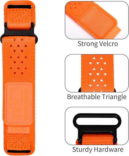 TStrap Nylon Sport Watch Band - Black Quick Release Watch Straps for Men Women - Athletic Military Smart Watch Bracelet Replacement - Correa para Reloj Hombre - 18mm 20mm 22mm