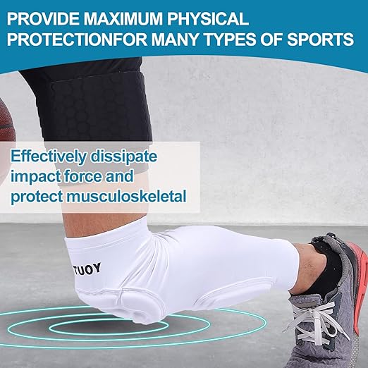 TUOY Knee Pad Shin Guard Pads, Protective Shin/Knee Pad Support Sleeve for Soccer, Football, Basketball, Wrestling, Volleyball (Pair)