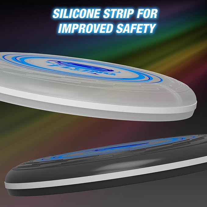 2 Pack Light up Flying Discs for Kids, 45 LEDs, 14 Lighting Modes, Rechargeable Glow in The Dark Flying Ring for Beach, Summer Camping, Outdoor Game, Sport Toys Gift for Teens Boys Adult