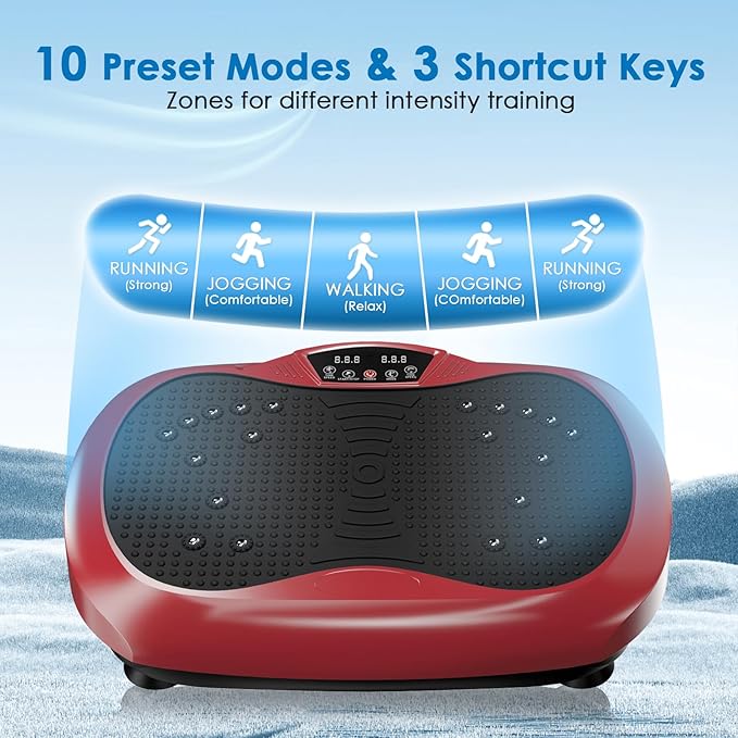 Vibration Plate Exercise Machine - Whole Body Workout Vibration Platform Lymphatic Drainage Machine for Weight Loss Home Fitness with Resistance Bands Remote