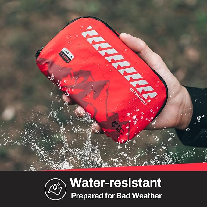 RHINO RESCUE Small First Aid Kit Ultralight Water-Resistent Medical Kit for Hiking, Backpacking, Cycling, Travel, Vehicles