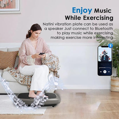 Vibration Plate Exercise Machine - Whole Body Workout Vibration Platform Lymphatic Drainage Machine for Weight Loss Home Fitness with Resistance Bands Remote