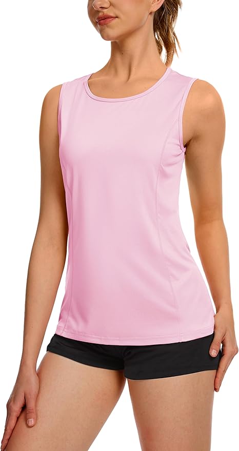TACVASEN Women's UPF 80+ Workout Tank Top Sleeveless Quick Dry Sun Protection Hiking Athletic Gym Yoga Running Shirts