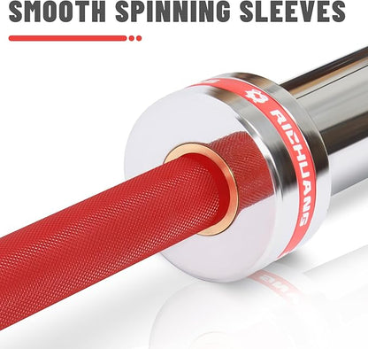 7ft Olympic Barbell, Weightlifting Barbell 28mm 45lb - 500/700/1000lbs Capacity with Smooth Spinning Sleeves, Olympic Bar Fits 2" Olympic Plates, for Snatch Clean Jerk - Home Gym Training