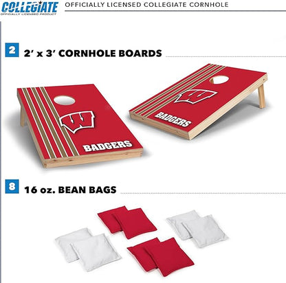2' x 3' Solid Wood Cornhole Set with Direct Print HD Team Graphics – Great Gift for Any NCAA Fan! Bean Bag Toss Family Outdoor Games