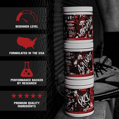 5% Nutrition Code Red Aminos BCAA & EAA Post Workout Recovery Powder | Full Spectrum Essential Amino Acid Complex for Men & Women (Italian Lemon Ice)