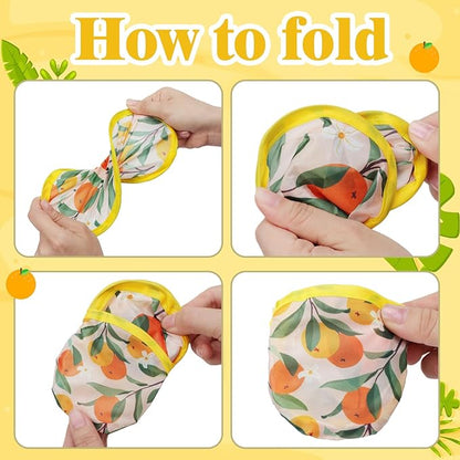 Mototo Foldable Flying Disc Fans, 36PCS Foldable Disc Fan 8 Inch Pop up Round Collapsible Hand Fan Bulk with Pouch for Women Purse Travel Beach Game Wedding Party Favor Decoration, 6 Abstract Style
