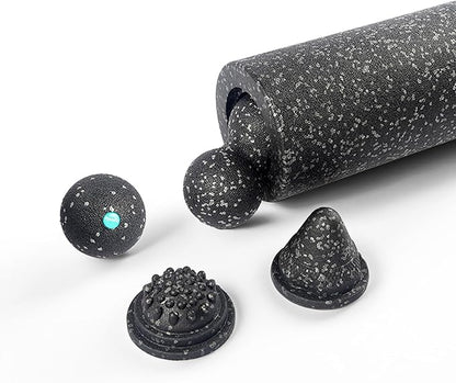 5-in-1 Foam Roller Set for Muscle Recovery ??Includes Yoga Roller, Massage Ball, Peanut Ball, Cone, and Acupressure Disc ??for Back, Legs, and Full Body Relief