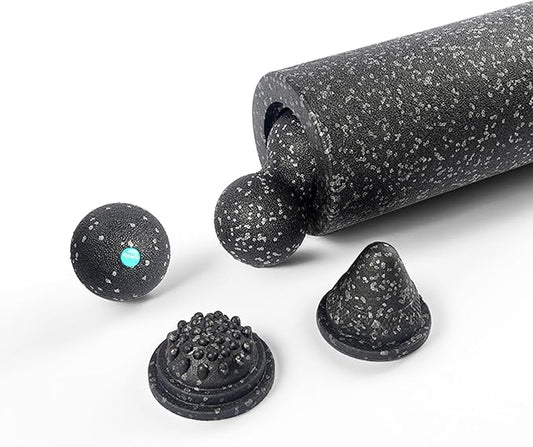 5-in-1 Foam Roller Set for Muscle Recovery ??Includes Yoga Roller, Massage Ball, Peanut Ball, Cone, and Acupressure Disc ??for Back, Legs, and Full Body Relief