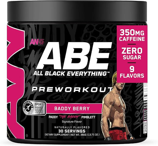 All Black Everything Pre Workout Powder | 30 Servings | Baddy Berry | 350mg Caffeine | Nootropic Pre-Workout Blend | Beta Alanine + Citrulline | Energy Supplement for Men and Women