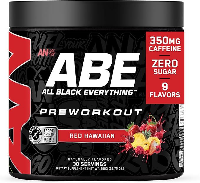 All Black Everything Pre Workout Powder | 30 Servings | Red Hawaiian | 350mg Caffeine | Nootropic Pre-Workout Blend | Beta Alanine + Citrulline | Energy Supplement for Men and Women