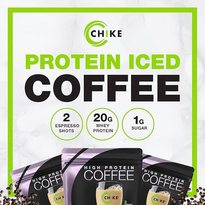 Chike Sweet Cream High Protein Iced Coffee, 20 G Protein, 2 Shots Espresso, 2 G Sugar, Keto Friendly and Gluten Free, 14 Servings (17.8Ounce)