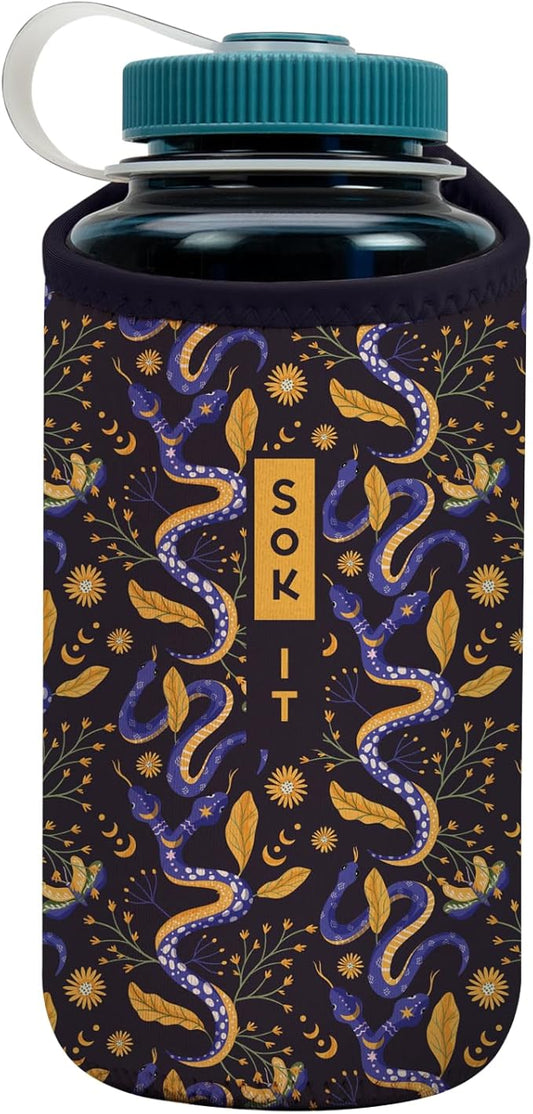 Sok It BotlSok Water Bottle Sleeve Insulated Neoprene Cover (Celestial Slither, Fits 32oz Nalgene)