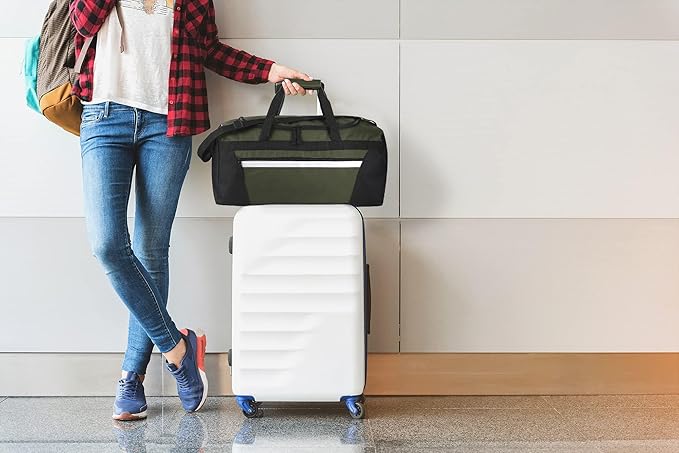 40 Liter, 22 Inch Reflective Duffle Bag with Shoulder Strap for Men, Women, Travel