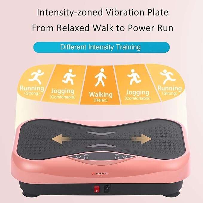 Whole Body Vibration Plate Exercise Machine ??Power Vibrating Plate for Lymphatic Drainage Weight Loss, Shake Plate Exercise Platform with Touch Screen & Resistance Bands, Equipment for Women Men
