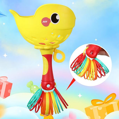 Set of 4 Flying Disc Launcher Toys Bulk Toys for Kids Include String Launchers & Discs Manual Capture Catching Game Flying Toy for Boy Girl Birthday Party Favors