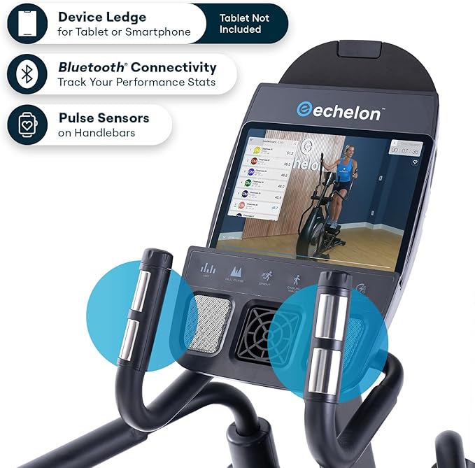 Echelon Ellipse Series – Light Commercial-Grade Ellipticals for Full-Body, Low-Impact Cardio with 32 Resistance Levels, 15 Incline Levels, 20” Stride, and 325 LB Weight Capacity