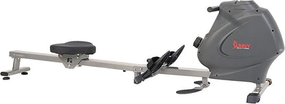 Sunny Health & Fitness Multi-Function Premium Magnetic Rowing Machine, Bicep Curls, Upward Rows, Seated Rows, Foldable Slide Rails, Digital Monitor, Optional Free SunnyFit App Connection