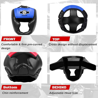 Sparring Head Guard with Gloves - Boxing Safety Headgear for MMA, Kickboxing, Muay Thai & Boxing - Adult & Kids