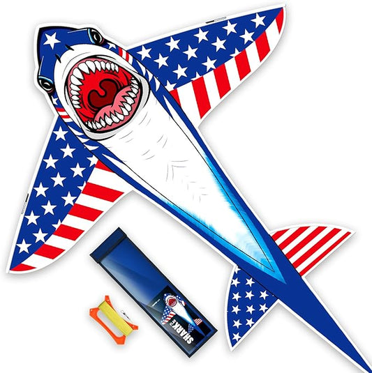 Three Headed Shark Kite for Kids and Adults,Kites for Kids Ages 8-12 Easy to Fly,Single Line Beach and Park Kite for Family Outdoor Games
