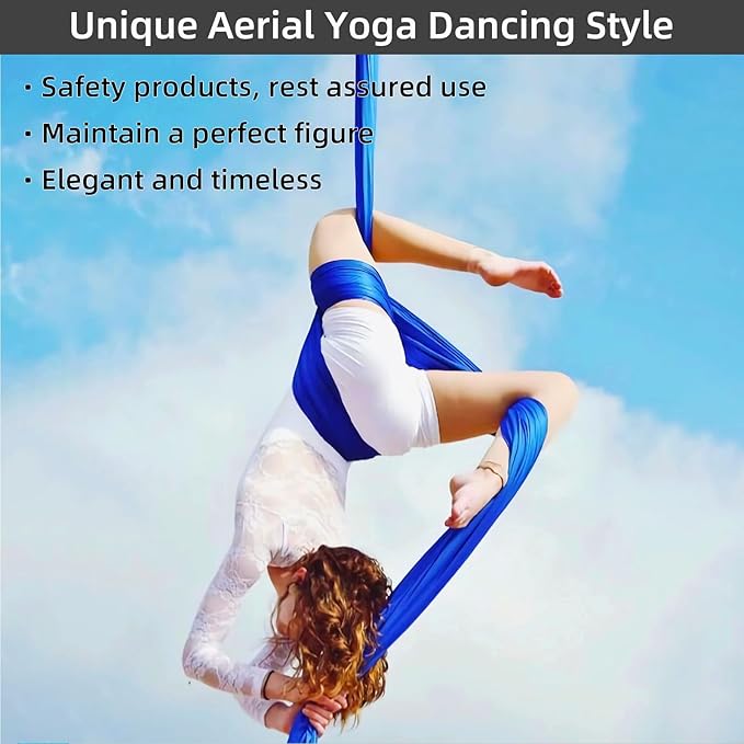 PRIOR FITNESS Aerial Silks Set, Professional Thicker Low Stretch Fabric 9/15/20 Yards Aerial Silk Swing Set with Hardware Guide, Yoga Starter Kit For Home, Aerial Yoga Hammock, Silks for Gymnastics, Antigravity Yoga, Inversion Exercise-All Levels