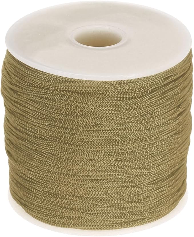 MECCANIXITY 1/16 Inch Polypropylene Rope Braided Ropes, 328ft Nylon Rope Hollow Utility Cord for Clothesline, Camping, Hiking, Outdoor, Light Brown