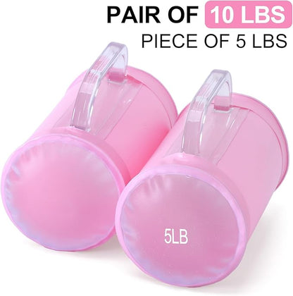 Water Dumbbells, Water Filled Training Dumbbells, Travel Weights Set, Adjustable Weights to 4-30 Lbs/Pair, Portable Gym for Strength Training, Fitness and Shaping