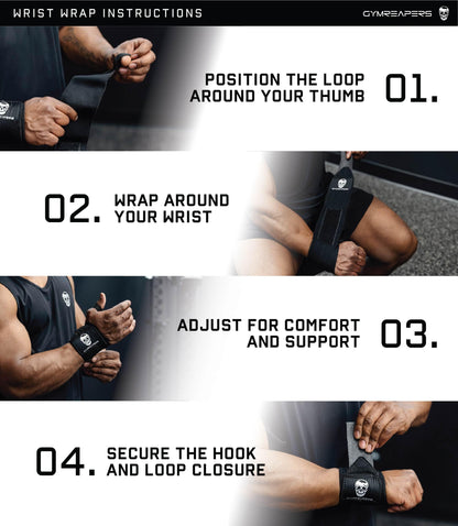 Gymreapers Weightlifting Wrist Wraps (Competition Grade) 18" Professional Quality Wrist Support