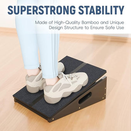 Wood Slant Board Calf Stretcher - Professional Calf Stretcher Slant Board for Physical Therapy, Incline Stretching, and Rehabilitation Exercises - Durable and Adjustable Balance Tool