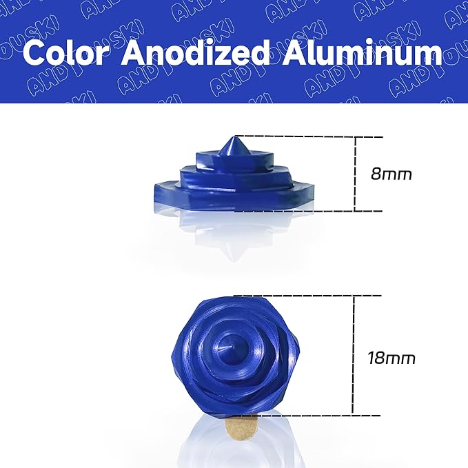 4-Layer Hexagonal Tapered Studs 18mm Aluminum Snowboard Stomp Pad - 9pcs