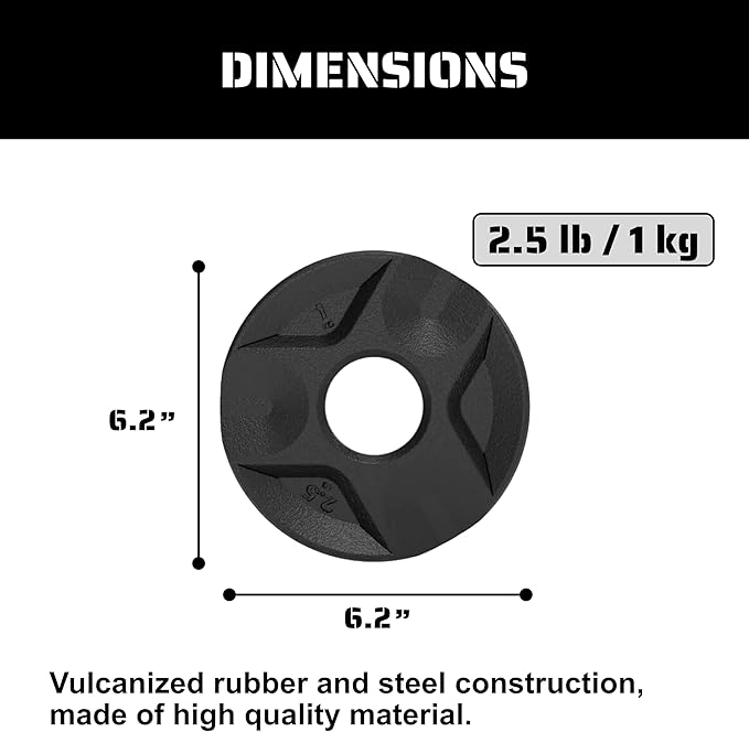 Cast Iron Plate Weights by Tribe WOD- Gym Weights for Men and Women, Cast Iron Plate Weights 1 of 2, Rubber and Steel Weights for Lifting (1 Plate)