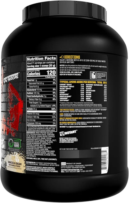 Mutant ISO Surge Whey Protein Isolate Powder Acts Fast to Help Recover, Build Muscle, Bulk and Strength, 5 lb - Cookies & Cream