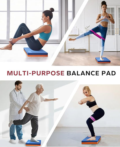 HAPBEAR Exercise Balance Pad - 15"x12" Non-Slip Textured Bottom Stability Training Mat - 2.25" Thick Soft Cushioned Foam for Physical Therapy, Core Training & Home Workouts