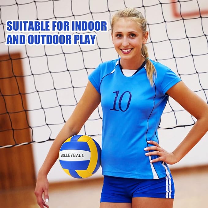 8 Pcs Sports Balls Set Include Basketball Football Soccer Volleyball with 2 Sport Equipment Bags 2 Pumps for Teens Youth Adult Outdoor Operation Christmas Ball Gifts