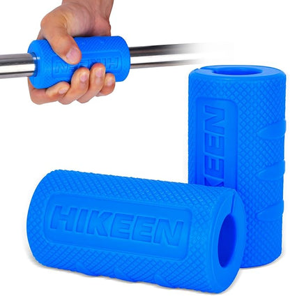 Hikeen Thick Bar Dumbbell Grips,Non Slip Hard Rubber Barbell Grips,Grips for Weight Lifting, Muscle Building-1.77", 2", 2.25" & 2.75" Outer Diameter