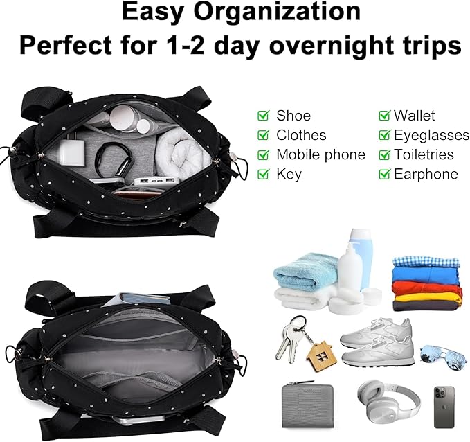 CAMTOP Mini Gym Bag for Women, Small Gym Tote Bag Puffy Quilted Sports Duffel Bag with Wet Compartment and Coin Purse Duffel Bags Dance Yoga Workout Bag