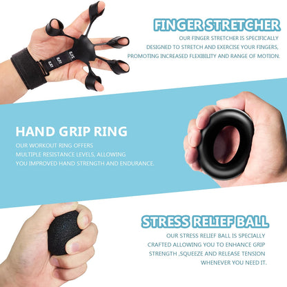 5 PCS Grip Strength Trainer Kit,Forearm and Hand Gripper Strengthener