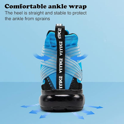 JMFCHI Kids Basketball Shoes High-top Sports Shoes Sneakers Durable Lace-up Non-Slip Running Shoes Secure for Little Kids Big Kids and Boys Girls