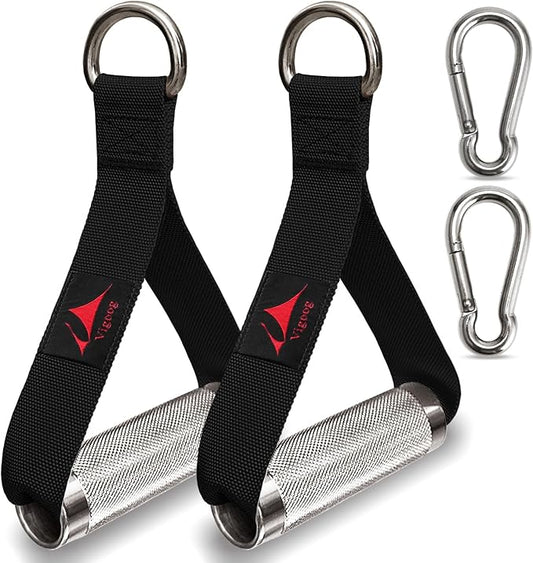 Heavy Duty Metal Workout Handles，Replacement Grip Attachments for Cable Machines, Resistance Bands, LAT Pulldown, Strength Exercise Home Gym & Commercial Fitness Equipment
