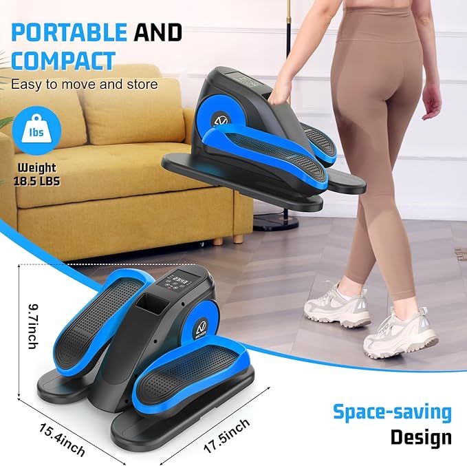 ANCHEER Under Desk Elliptical, Electric Ellipse Leg Exerciser with 12 Adjustable Resistance & Speeds, P1-P12 Modes, Quiet Seated Pedal Exerciser with Remote Control, 100% Pre-assembled for Home Office
