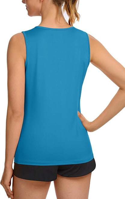 TACVASEN Women's UPF 80+ Workout Tank Top Sleeveless Quick Dry Sun Protection Hiking Athletic Gym Yoga Running Shirts