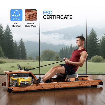 YPOO Rowing Machine for Home, 350LB 16-Level Magnetic Resistance Foldable