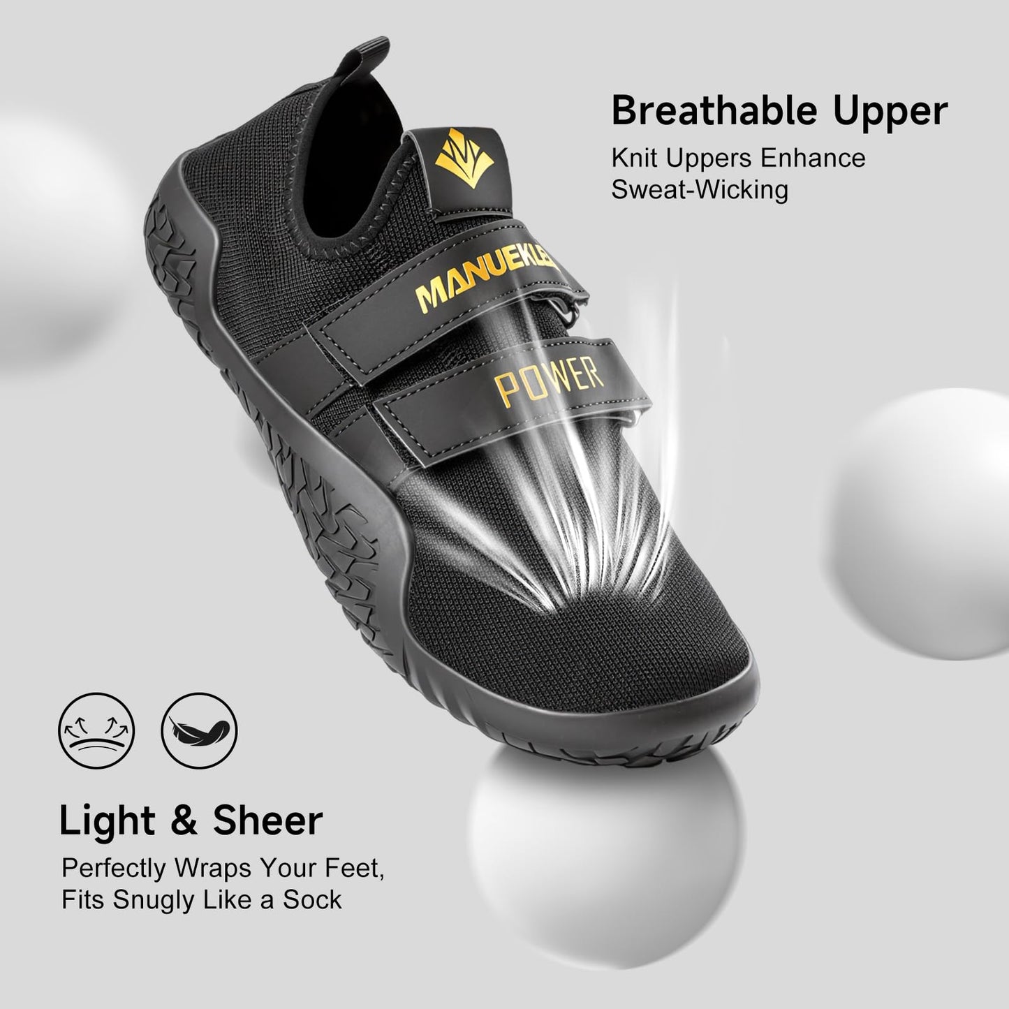 MANUEKLEAR Deadlift Shoes - Weight Lifting Shoes for Men Women - Weightlifting Squat Shoes Fitness