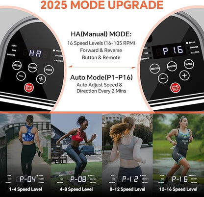 2025 New Under Desk Elliptical Machine, Electric Ellipse Leg Exerciser Pro As Seen On TV with 16 Adjustable Speed, Quiet and Fully Assembled with Remote Control & Non-Slip Foot Straps