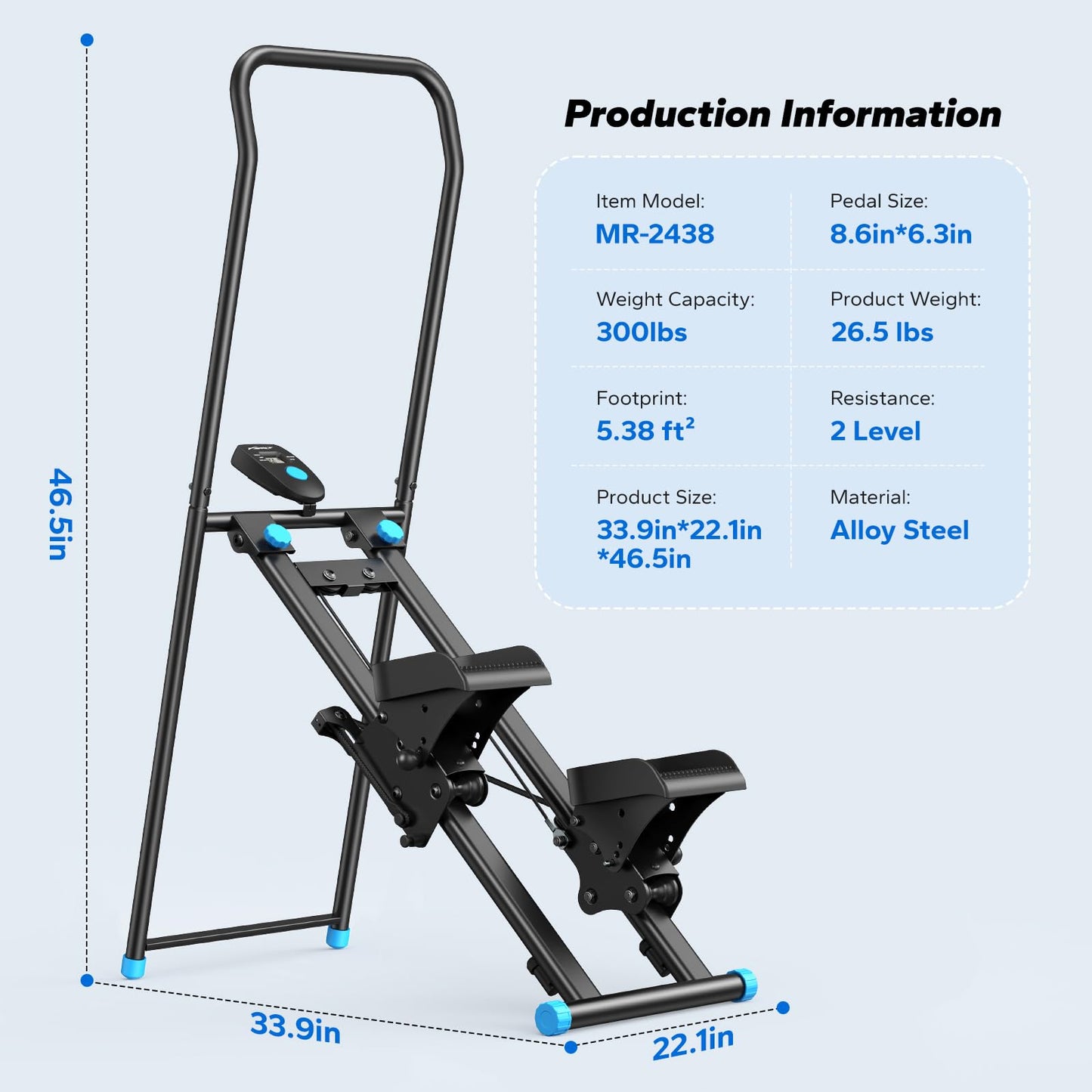 MERACH Stair Stepper with Adjustable Resistance, Foldable Stair Climber