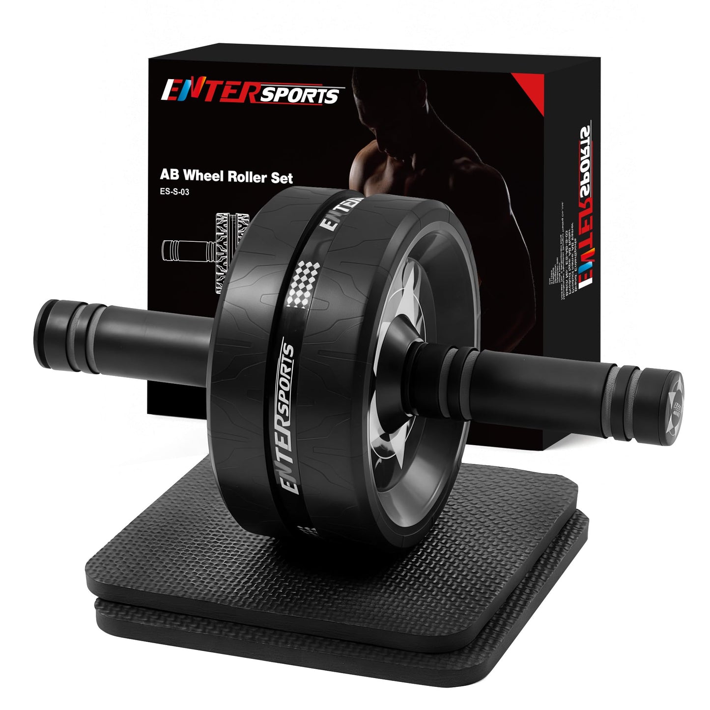 Ab Roller Wheel for Abs Workout - Abdominal Exercise Equipment with 2 Knee Pads for Home Gym, Core