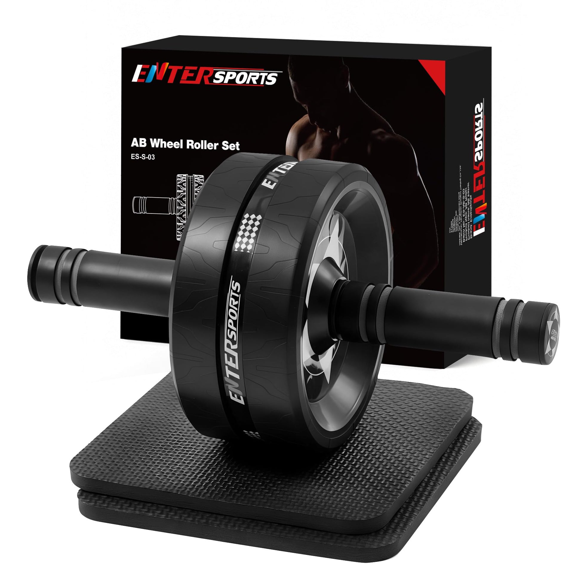 Ab Roller Wheel for Abs Workout - Abdominal Exercise Equipment with 2 Knee Pads for Home Gym, Core